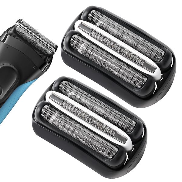 32B S3 Replacement Head Compatible with Braun Series 3 Electric Shaver Replacement Head, Shaver Head Fits with Braun S3 3040s 3010s 310s 3000s 3050cc 3080s 390cc (2 Pack)