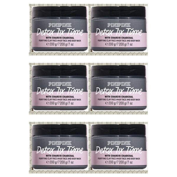 Victoria's Secret Pink Clay Mask Detox Time Charcoal Face Mask Lot Of 6 Jaw New