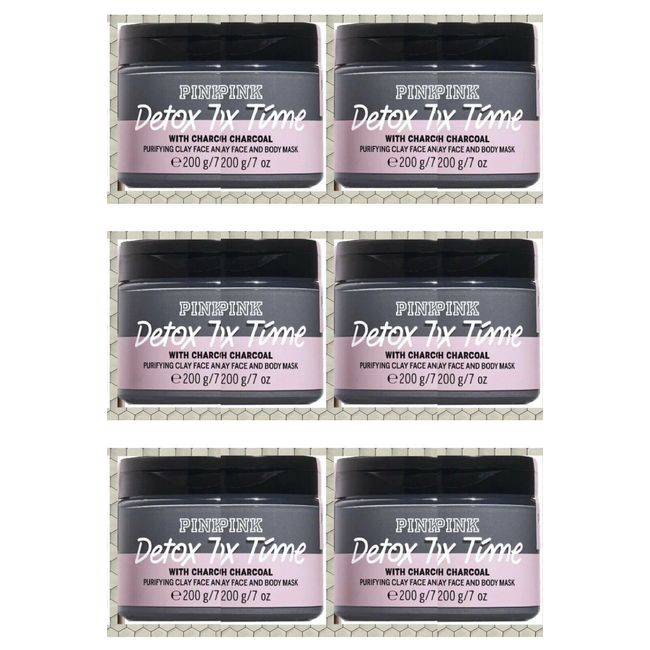 Victoria's Secret Pink Clay Mask Detox Time Charcoal Face Mask Lot Of 6 Jaw New