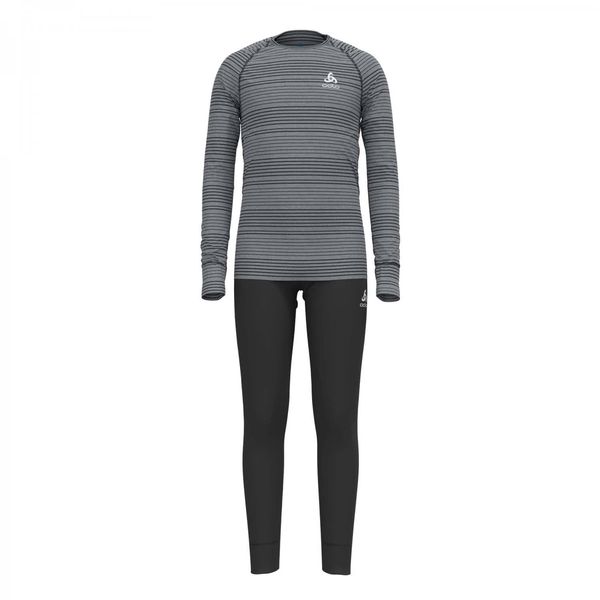 Odlo Kinder Funktionsunterwäsche Set ACTIVE WARM ECO SET, black - grey melange, 104