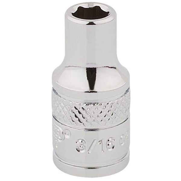 Draper 48345 1/4" Square Drive Polished Chrome Imperial Socket, 3/16" Size