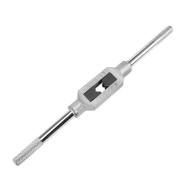 sourcing map Adjustable Tap Wrench Handle, for Metric M3-M12 W1/8-1/2 Taps, Thread Tap Holder Reamer Hand Tapping Tool for Machinist Repair, Medium Carbon Steel Handle with Nickel Plated