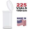 225 Translucent Clear Vials - 19 DRAM Pop Top Bottle - Smell Proof Containers