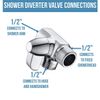 Solid Brass Shower Arm 2-Way Diverter Valve For Hand-shower Chrome