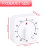 Thyonta Classic 60-Minute Wind-Up Kitchen Timer – Square White Mechanical Timer, Ideal for Cooking, Baking, and Time Management for All Ages