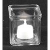 LARGE Square 7.5cm Cube Glass Tealight Table Decoration Candle Event SOLD SINGLY