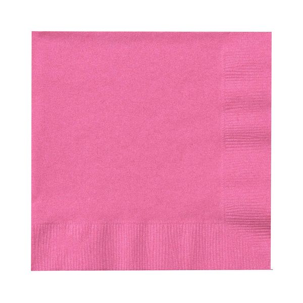 Creative Converting 803042B Bright Pink Beverage Paper Napkins, 50 Pcs