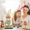 2 Pcs Easter Desktop Decorations, Easters Wooden Bunny, Stand up Rabbit Easter Table Decoration for Spring Home Table, Office
