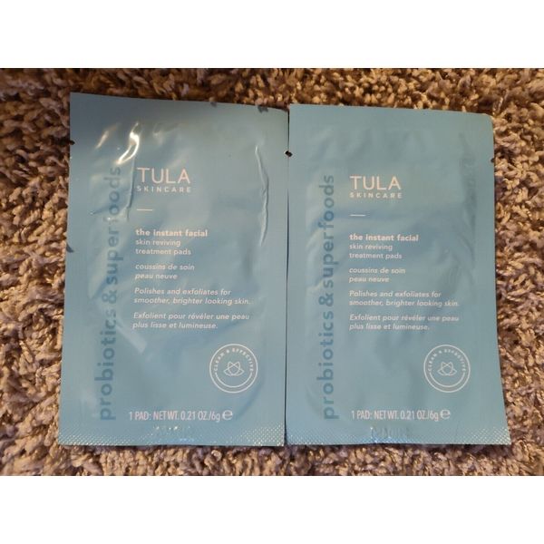 SEALED DEAL Tula Skincare The Instant Facial Skin Reviving Treatment Pads 2 pads