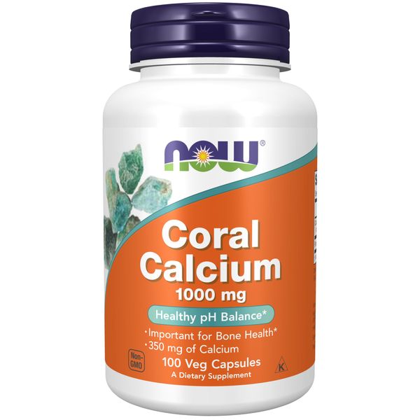 NOW Supplements, Coral Calcium 1,000 mg, Bone Health*, Healthy pH Balance*, 100 Veg Capsules