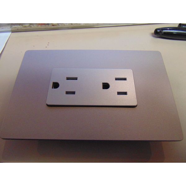 nickel Legrand Pass Seymour duplex decorator plug Titanium with matching covers