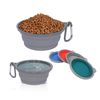 Silicone Basic Bowl with Plastic Rim and D-Ring,Foldable Travel pet Feeder 34oz