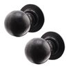EAI Black Iron Door Knobs - 1 Pair of Cast Iron Antique Ball Mortice Knobs