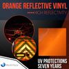 Reflective Vinyl Adhesive Sign Plotter High Reflectivity 12"x 5 Feet ORANGE