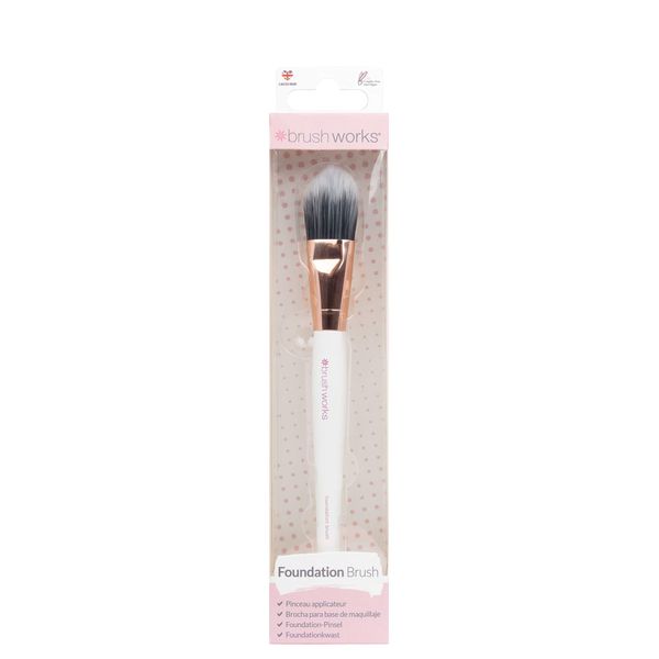 Brushworks Foundation Brush White & Gold, 1 Pezzo