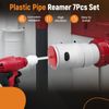 7PCS PVC Pipe Reamer Kit Fitting Socket Saver SCH Plumbing Tools for 1/2" Drills