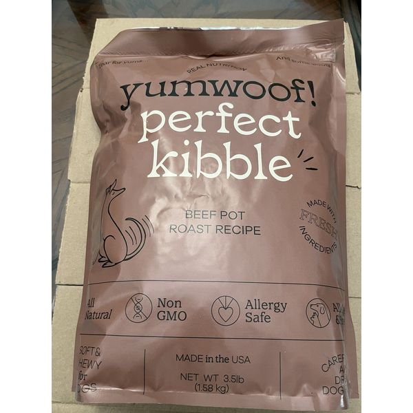 Air Dried Dog Food Yumwoof Natural Pet Food Kibble Gut Health Beef 3.5 Lbs