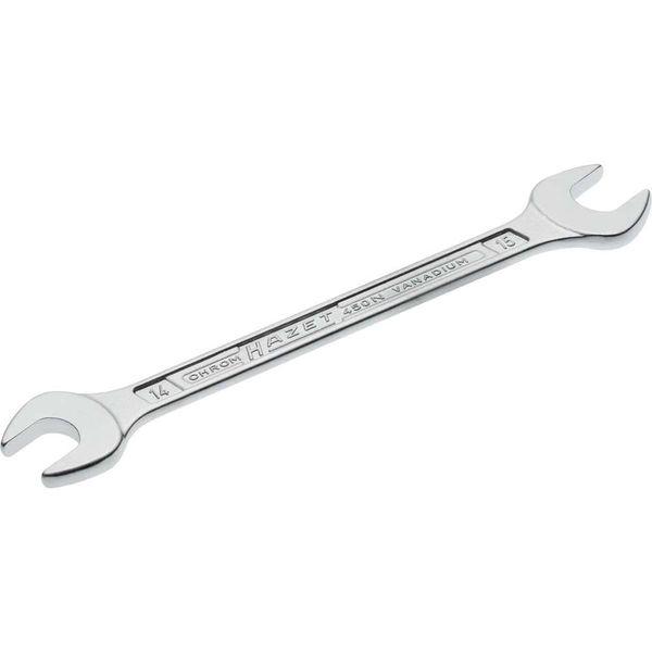 HAZET 450N-14X15 187.8 mm Hexagon Profile Double Open-End Wrench - Chrome-Plated