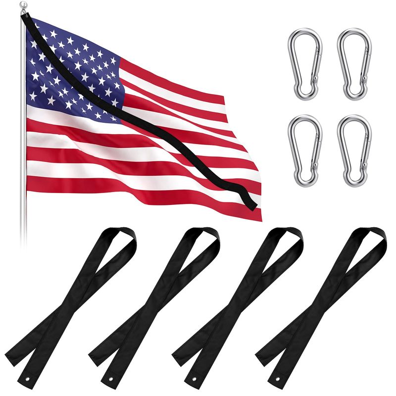 Colingmill 4 Sets Black Mourning Streamers for 3x5' Flag with Spring ...