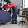 Swivel Shop Seat with Tool Tray Rolling Stool with Wheels For Garage Workshop