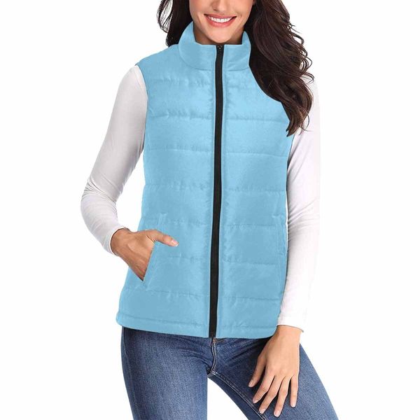 Womens Puffer Vest Jacket / Baby Blue - S