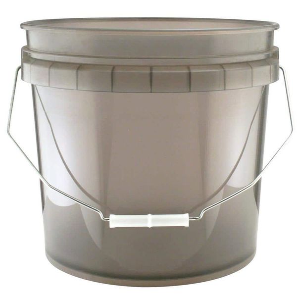 Leaktite 3.5 Gallon Translucent Gray Bucket with Handle