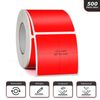 Meitaat Red Rectangle Stickers 50 x 50 MM Color Coding Rectangular Labels Vinyl Roll Self-Adhesive Waterproof Removable 500 PCS