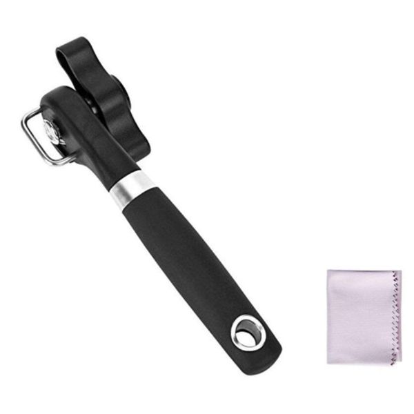 Dreampassing Stainless Steel Safety Ergonomic Swivel Can Opener (Black) ha427