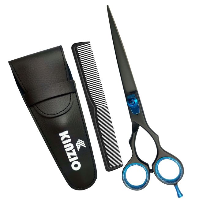 KINZIO Friseurschere, japanische Schere Edelstahl-Salonschere Feinjustierbare Spannschraube Haarschneideschere mit besonders scharfen und präzisen Schnitten Premium-Schere zum Haarschneiden (6.5")