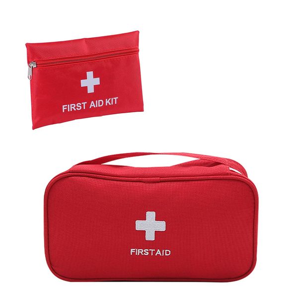 RICISUNG First Aid Set, Medicine Storage Pouch, Set of 2, First Aid Kit, Portable, First Aid Bag, Household Medical Bag, Outdoor, Medical Pouch, Emergency Treatment Set, Disaster Preparedness, Climbing