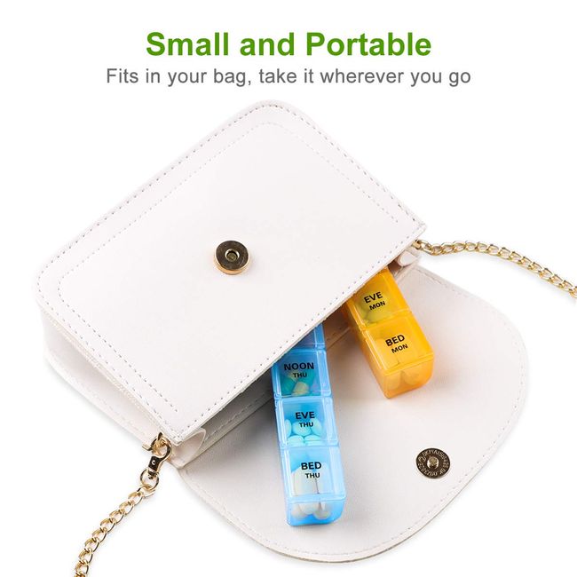 Sukuos Small Travel Pill Box 3 Pcs, Cute Travel Pill Case Portable