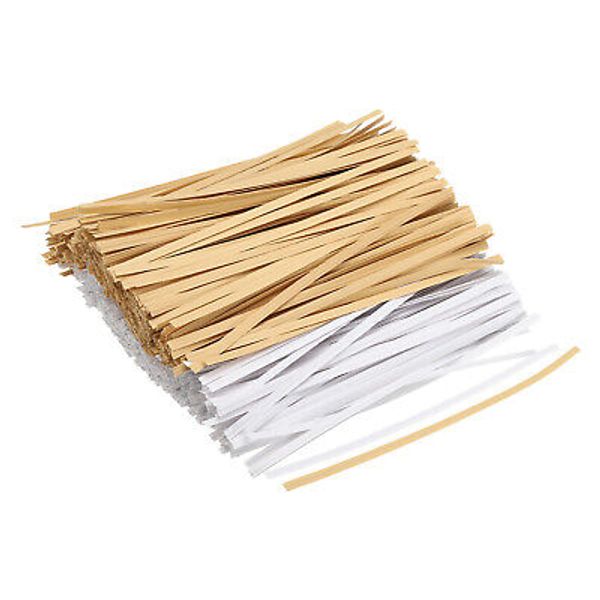 Twist Ties 5.9" Paper Closure Tie for Party Bags, Candy, Brown White Each 500pcs