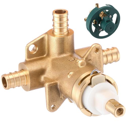 Rossesay FP62325PF Rough In Brass Compatible with Posi-Temp Pressure Balancing Tube Cycling Shower Valve with Stops, 1/2-Inch IPS Connections, Lead-Free, 1222 Faucet Cartridge