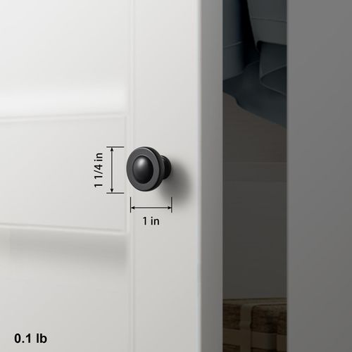 Goo-Ki 6 Pack Black Domed Cabinet Knobs with Modern Matte Finish - Contemporary Hardware for Kitchen Drawers