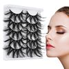 Molain Multi-layered Lashes False Eyelashes Dramatic 25MM Faux Mink Lashes Pack 5 Pairs Wispy Long Thick Fluffy Strip Eye Lashes (style#24)