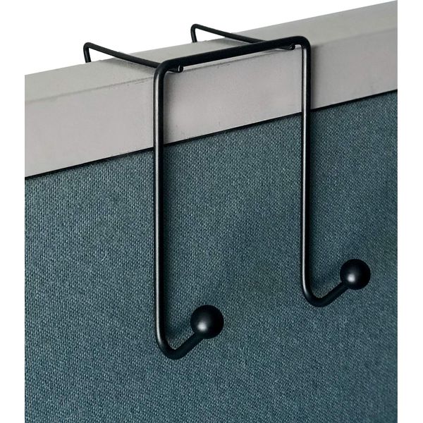 Tetra-Teknica CWH-02 3 Inch Space Addition Wire Double Hook for Partition Wall Cubicle Panel, Color Black