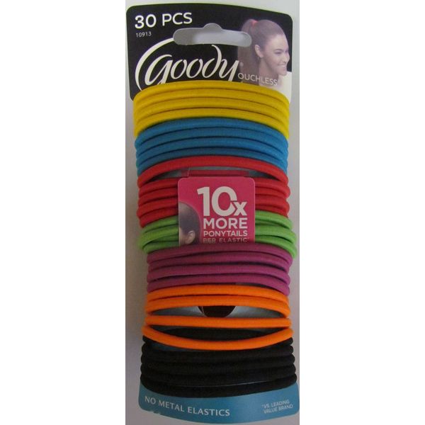 Goody Ouchless No Metal Elastics, Candy Coated, 30 count