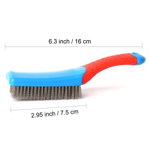 Stainless Steel Small Wire Brush for Rust Removal, Paint Scrubbing, Cleaning Metal Rust