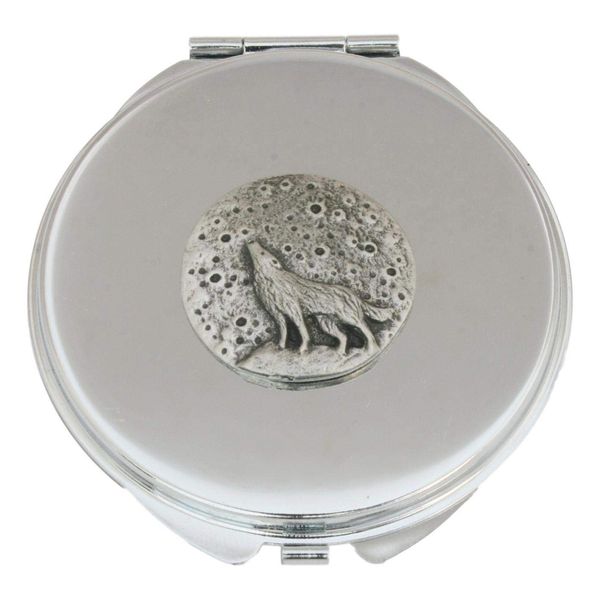 Wolf Full Moon Compact Mirror Handbag Gift With Free Engraving 501