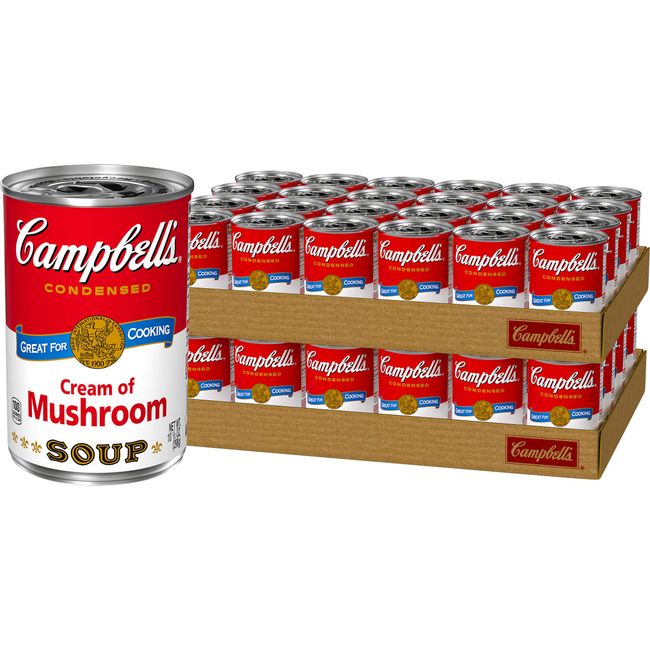 Campbell's Condensed Cream of Mushroom Soup, 10.5 Ounce Can (Pack of 48) (Packaging May Vary)