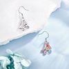 HUKKUN Sterling Silver Multicolour Roller Skating Dangle Earrings