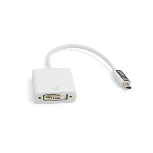 System-S USB 3.1 Type C zu DVI Anshluss Digital Visual Interface Adapter Kabel weiß