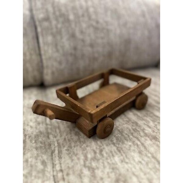 Wooden Wagon Country 5”W 7”L 3”T Decorative Suitable For Small Doll