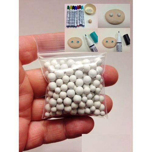 M00901 MOREZMORE 1 oz Doll Eyes Polymer Clay Sculpture Mix 4mm 5mm 6mm Bakeable Eyes Porcelain Balls Eyeballs for OOAK Doll
