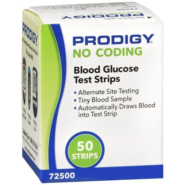 100ct Prodigy Diabetic Test Strips, in 2 boxes