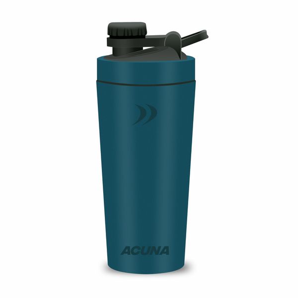 ACUNA Protein Shaker Bottle - 600 ml | Stainless Steel Shaker Bottles, Double Wall Protein Shaker with Secure Leak-proof Lid, Lightweight Metal Shaker (Midnight Blue)