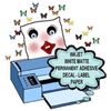 INKJET & LASER  WHITE MATTE PERMANENT ADHESIVE STICKER & LABEL PAPER - 50 Sheets