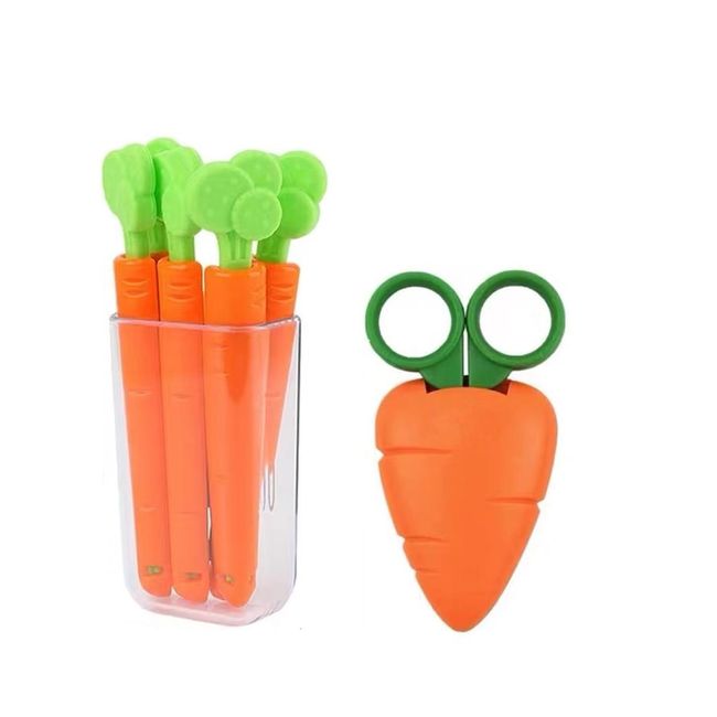 Bag Clips, Kitchen Scissors, Magnetic, Moisture-Proof and Fresh Retention for Vegetables, Seasonings, Snacks, Breads, Cereal Bags (5 Radish Clips + 1 Scissors)