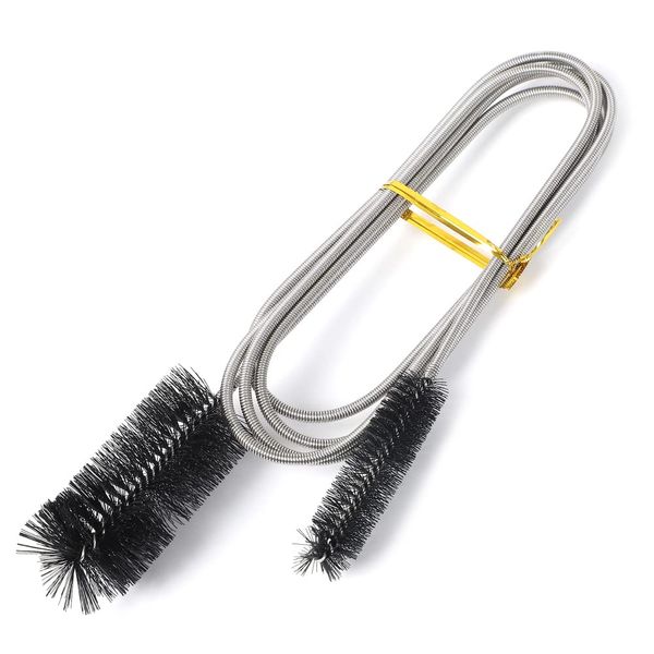 TKY Pipe Brush, Pipe Cleaner Brush, Cleaning, Plumbing, Drainpipe, Drainage, Clog, Length 61.0 inches (155 cm) (Black)