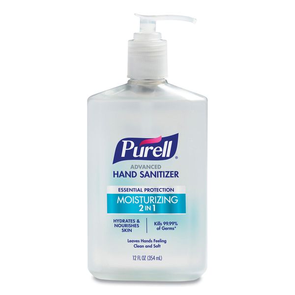 PURELL 2 in 1 Moisturizing Advanced Hand Sanitizer Gel, Clean Scent, 12 oz Pump